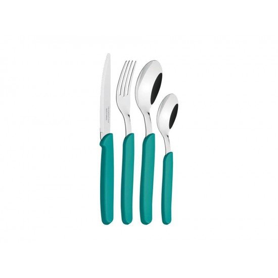 FAQUEIRO 16 PCS CARMEL TURQUESA/MEDIO SORTIDOS COM LAMINAS ACO INOX E CABOS POLIPROPILENO TRAMONTINA