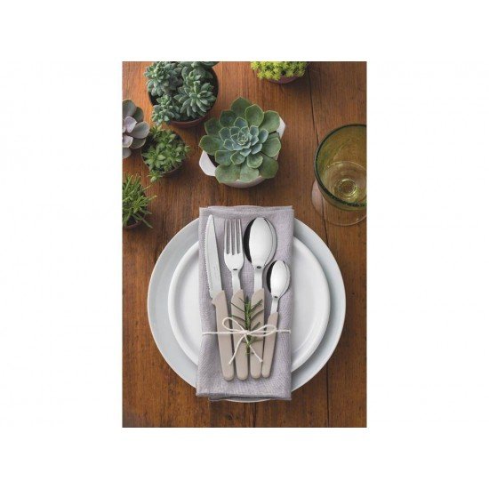 FAQUEIRO 24 PCS CARMEL NATURAL/MEDIO SORTIDOS COM LAMINAS ACO INOX E CABOS POLIPROPILENO TRAMONTINA