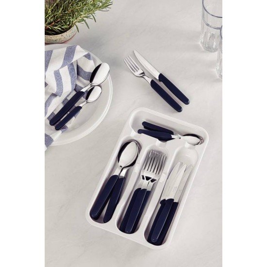 FAQUEIRO TRAMONTINA CARMEL COM LÂMINAS EM AÇO INOX E CABOS DE POLIPROPILENO NATURAL ESCURO 25 PEÇAS