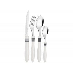 FAQUEIRO 24PC COR E COR OFF WHITE  SORTIDOS COM LAMINAS DE ACO INOX E CABO DE POLIPRO TRAMONTINA