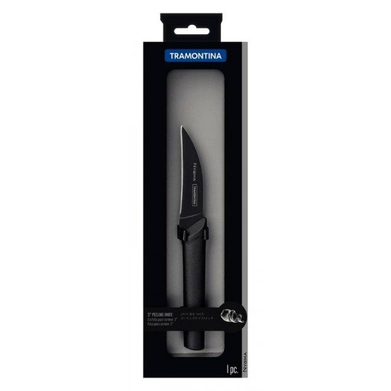 FACA PARA TORNEAR TRAMONTINA NYGMA COM LÂMINA EM AÇO INOX E CABO DE POLIPROPILENO TEXTURIZADO PRETO 3