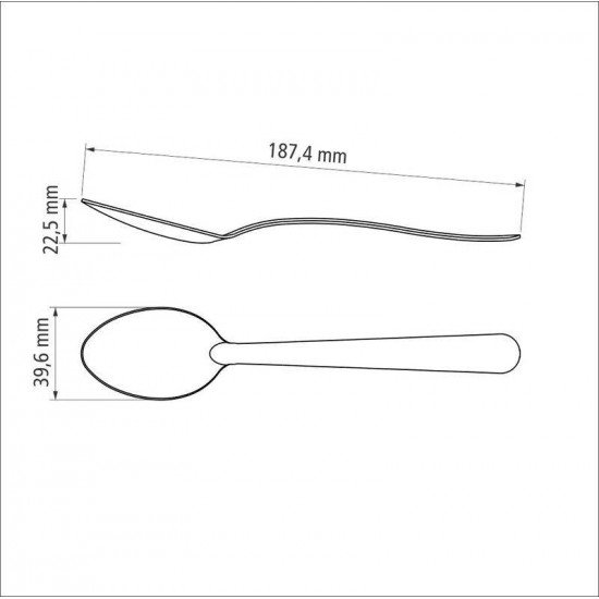CONJUNTO 12 PEÇAS COLHER DE MESA MALIBU EM AÇO INOX TRAMONTINA