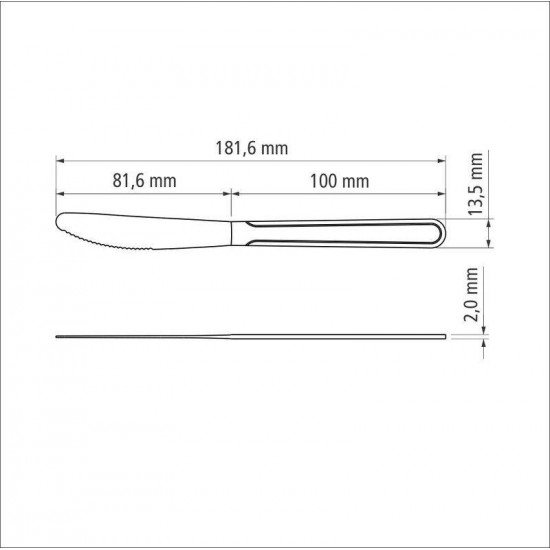 FACA PARA SOBREMESA TRAMONTINA BÚZIOS EM AÇO INOX 3