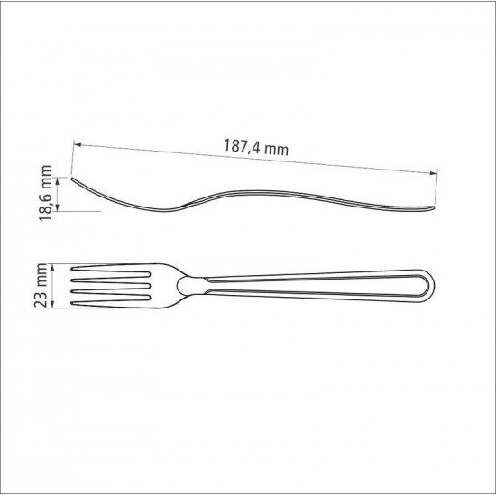 GARFO DE MESA TRAMONTINA BÚZIOS EM AÇO INOX