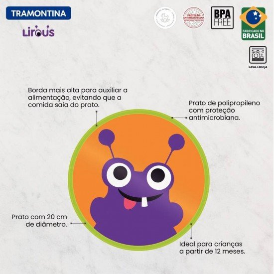 PRATO INFANTIL TRAMONTINA LIROUS EM POLIPROPILENO VERDE