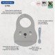 KIT BABADOR E COLHER INFANTIL TRAMONTINA LE PETIT CINZA 02 PEÇAS