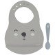 KIT BABADOR E COLHER INFANTIL TRAMONTINA LE PETIT CINZA 02 PEÇAS