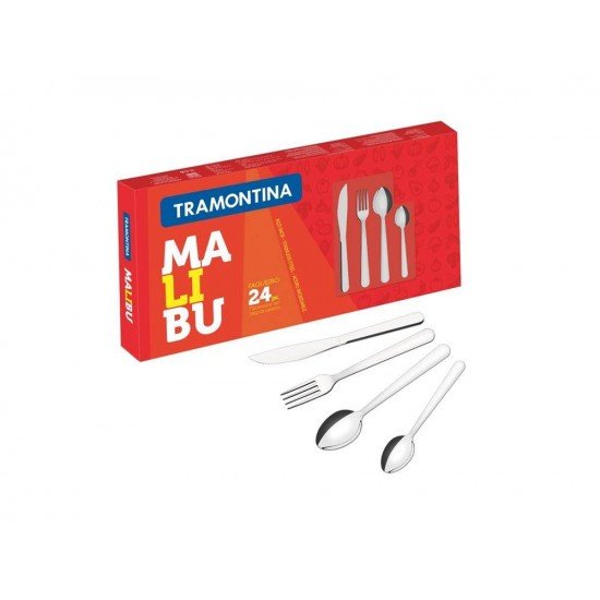 FAQUEIRO 24 PEÇAS MALIBU SORTIDOS DE ACO INOX TRAMONTINA