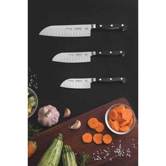 FACA SANTOKU CENTURY COM LAMINA EM AÇO INOX E CABO EM POLICARBONATO DE 4 POLEGADAS TRAMONTINA