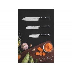 FACA SANTOKU 4 CENTURY PRETO LAMINA DE ACO INOX E CABO DE POLICARBONATO. TRAMONTINA
