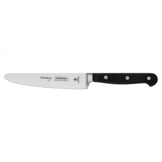 FACA PARA CHURRASCO 5 CENTURY PRETO LAMINA DE ACO INOX E CABO DE POLICARBONATO TRAMONTINA