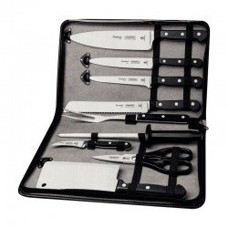 KIT CHEF TRAMONTINA EM AÇO INOX CABO DE POLICARBONATO E FIBRA DE VIDRO COM ESTOJO 10 PEÇAS