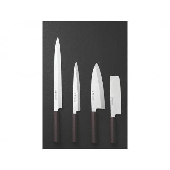 FACA YANAGIBA 13 SUSHI SILVER MARROM LAMINA DE ACO INOX E CABO DE NYLON TRAMONTINA