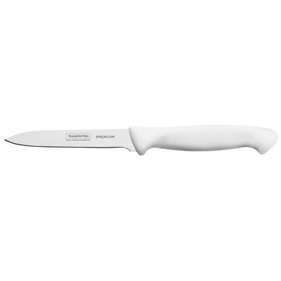 FACA PARA LEGUMES FRUTAS 4 PREMIUM BRANCO LAMINA DE ACO INOX E CABO DE POLIPROPILENO TRAMONTINA