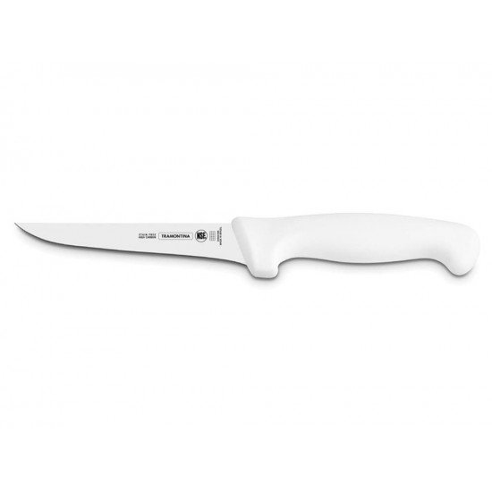 FACA PARA DESOSSAR 5 PROFISSIONAL BRANCO LAMINA DE ACO INOX E CABO DE POLIPROPILENO TRAMONTINA