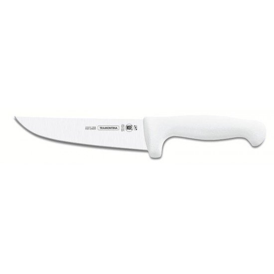 FACA PARA CARNE 10 TRAMONTINA PROFISSIONAL COM LÂMINA EM AÇO INOX E CABO DE POLIPROPILENO BRANCO