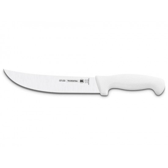 FACA PARA CARNE 12 PROFISSIONAL BRANCO LAMINA DE ACO INOX E CABO DE POLIPROPILENO TRAMONTINA