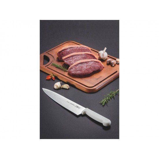 FACA PARA CARNE 8 PROFISSIONAL BRANCO LAMINA DE ACO INOX E CABO DE POLIPROPILENO TRAMONTINA
