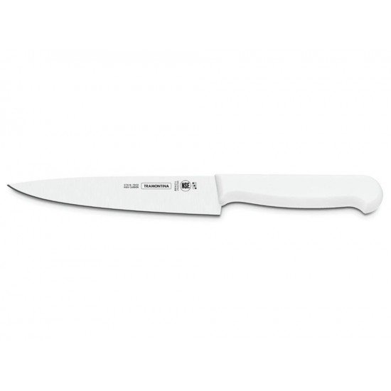 FACA PARA CARNE 8 PROFISSIONAL BRANCO LAMINA DE ACO INOX E CABO DE POLIPROPILENO TRAMONTINA