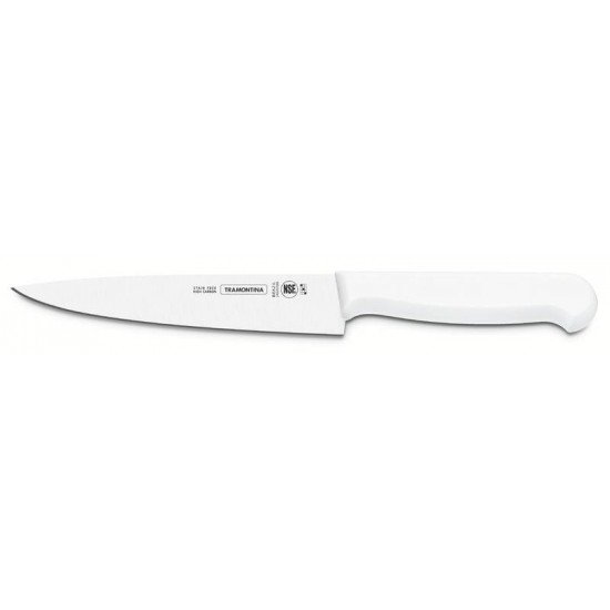FACA PARA CARNE 8 PROFISSIONAL BRANCO - LAMINA DE ACO INOX E CABO DE POLIPROPILENO