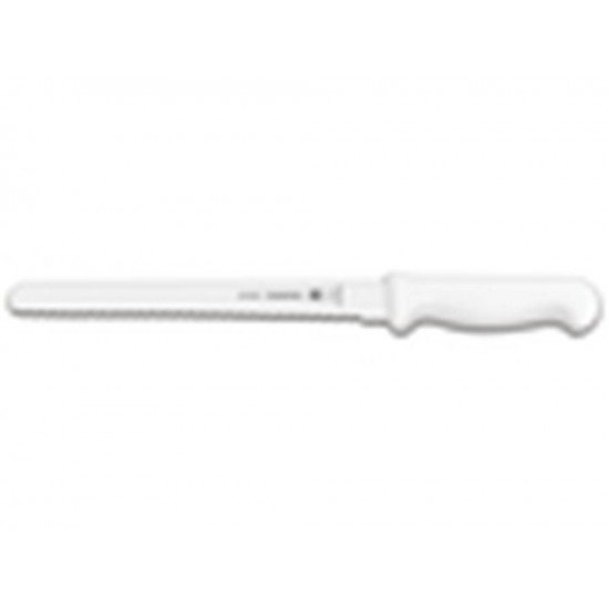 FACA PARA FIAMBRES 12 PROFISSIONAL BRANCO LAMINA DE ACO INOX E CABO DE POLIPROPILENO TRAMONTINA
