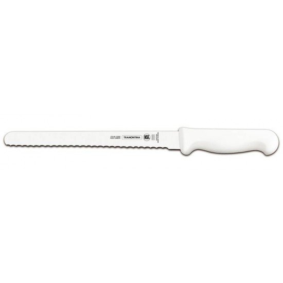 FACA PARA FIAMBRES 10 PROFISSIONAL BRANCO - LAMINA DE ACO INOX E CABO DE POLIPROPILENO