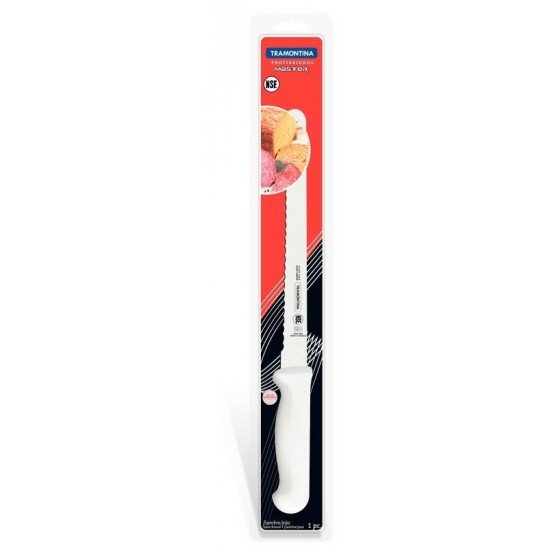 FACA PARA FIAMBRES 10 PROFISSIONAL BRANCO - LAMINA DE ACO INOX E CABO DE POLIPROPILENO