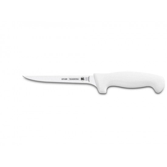 FACA PARA DESOSSAR 5 PROFISSIONAL BRANCO LAMINA DE ACO INOX E CABO DE POLIPROPILENO TRAMONTINA