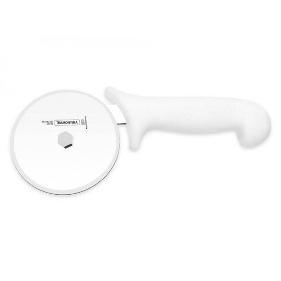 CORTADOR PARA PIZZA PROFISSIONAL BRANCO LAMINA DE ACO INOX E CABO DE POLIPROPILENO TRAMONTINA