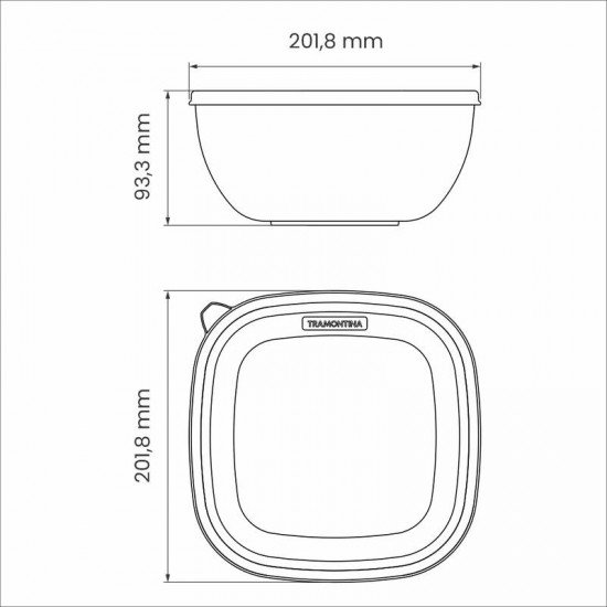 DISPLAY 9 PEÇAS POTE MIXCOLOR POLIPROPILENO TAMPA TRANSPARENTE 2 LITROS TRAMONTINA