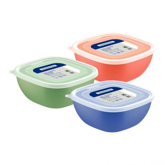 DISPLAY 9 PEÇAS POTE MIXCOLOR POLIPROPILENO TAMPA TRANSPARENTE 2 LITROS TRAMONTINA