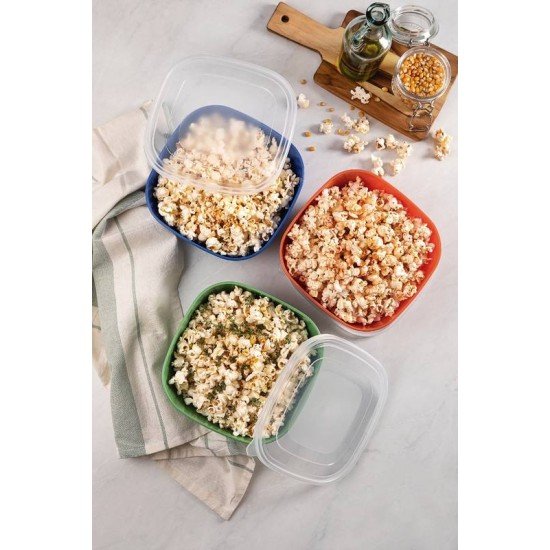 DISPLAY 9 PEÇAS POTE MIXCOLOR POLIPROPILENO TAMPA TRANSPARENTE 2 LITROS TRAMONTINA