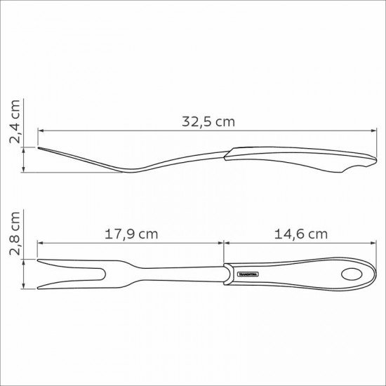 GARFO TRINCHANTE TRAMONTINA FLUENCE COM LÂMINA EM AÇO INOX E CABO EM POLIPROPILENO PRETO