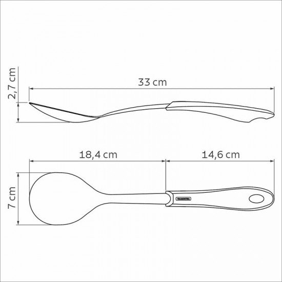 COLHER PARA SERVIR TRAMONTINA FLUENCE COM LÂMINA EM AÇO INOX E CABO EM POLIPROPILENO PRETO