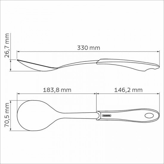 COLHER PARA SERVIR TRAMONTINA FLUENCE COM LÂMINA EM AÇO INOX E CABO EM POLIPROPILENO PRETO
