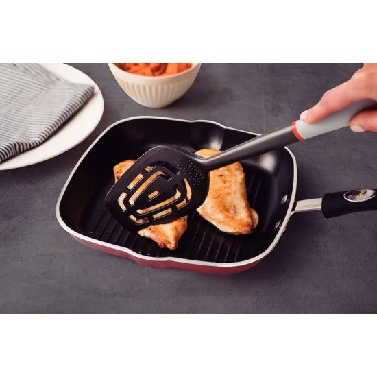 ESPÁTULA TRAMONTINA VERANO COM BOJO EM NYLON E CABO DE POLIPROPILENO COM MINI RALADOR CINZA