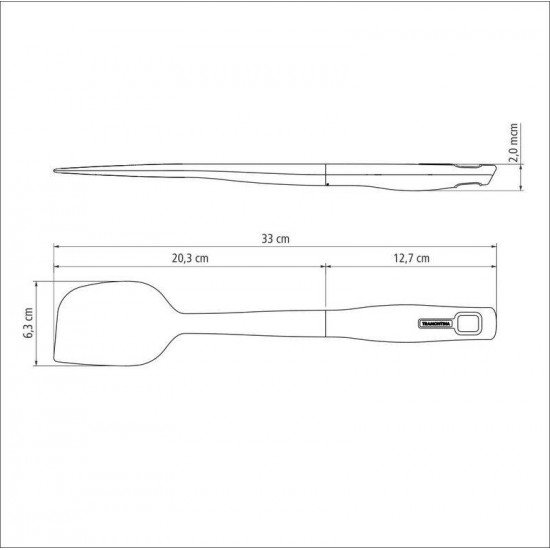 ESPÁTULA TRAMONTINA VERANO EM SILICONE COM CABO DE POLIPROPILENO CINZA
