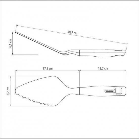 ESPÁTULA PARA BOLO E PIZZA TRAMONTINA VERANO COM BOJO EM NYLON E CABO DE POLIPROPILENO CINZA