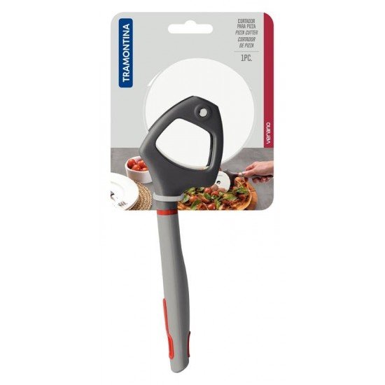 CORTADOR PARA PIZZA TRAMONTINA VERANO COM LÂMINA DE AÇO INOX E CABO DE POLIPROPILENO CINZA
