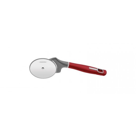 CORTADOR PARA PIZZA VERANO COM LAMINA DE ACO INOX E CABO DE POLIPROPILENO VERMELHO TRAMONTINA