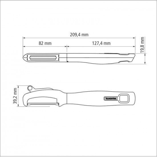 DESCASCADOR VERANO COM LAMINA EM ACO INOX COM FIO LISO E CABO DE POLIPROPILENO ONIX TRAMONTINA
