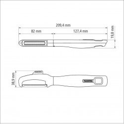DESCASCADOR VERANO LAMINA EM ACO INOX FIO MICROSSERRILHADO E CABO DE POLIPROPILENO ONIX TRAMONTINA