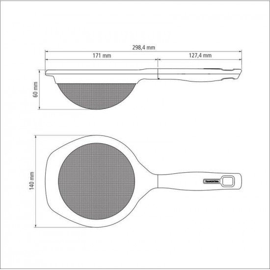 PENEIRA VERANO COM CABO DE POLIPROPILENO ONIX 13 CM TRAMONTINA