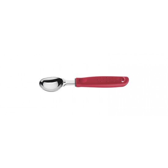 CONCHA PARA SORVETE UTILITA COM LAMINA EM ACO INOX E CABO DE POLIPROPILENO VERMELHO TRAMONTINA