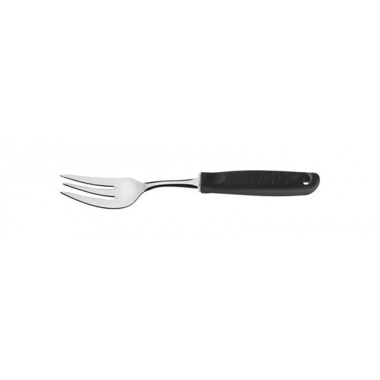 GARFO PARA SALADA EM ACO INOX COM CABO PRETO EM POLIPROPILENO TRAMONTINA