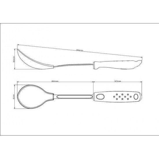 COLHER PARA ARROZ UTILITA EM NYLON COM CABO DE POLIPROPILENO PRETO TRAMONTINA