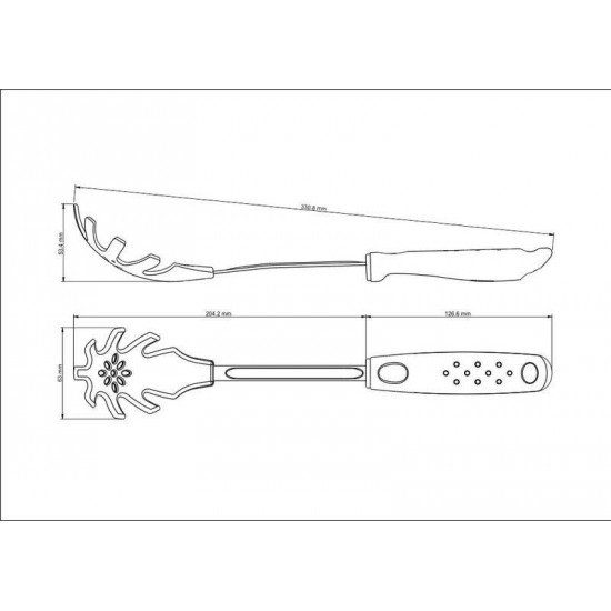 PEGADOR PARA MASSA UTILITA EM NYLON COM CABO DE POLIPROPILENO PRETO TRAMONTINA