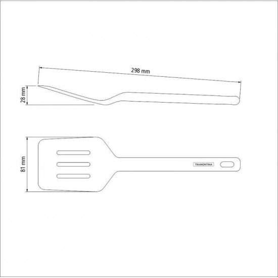 ESPÁTULA DE SILICONE PERFURADA TRAMONTINA MOLDÊ CINZA