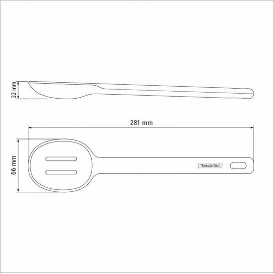 COLHER DE SERVIR PERFURADA TRAMONTINA MOLDÊ EM SILICONE CINZA