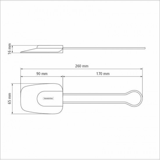 ESPÁTULA DE SILICONE TRAMONTINA MOLDÊ CINZA COM CABO DE AÇO INOX